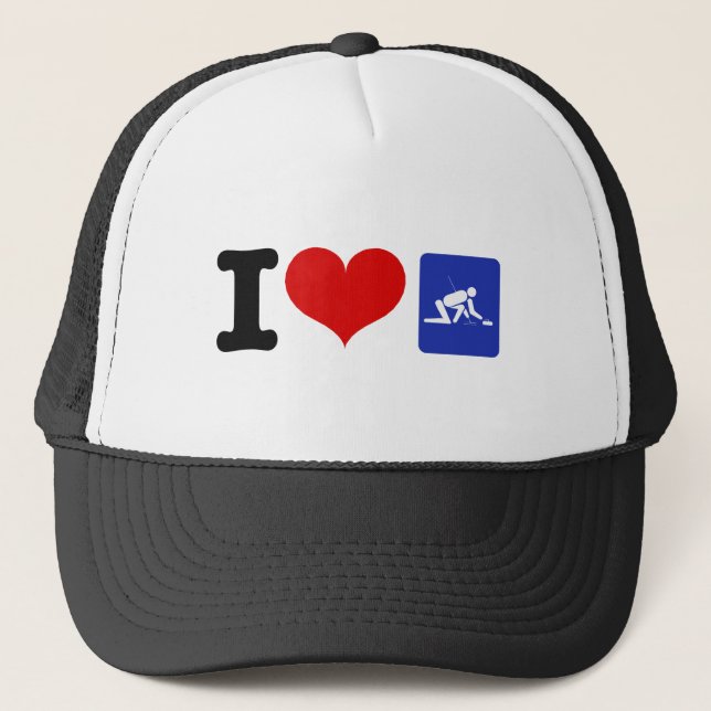 I Heart Curling Trucker Hat (Front)