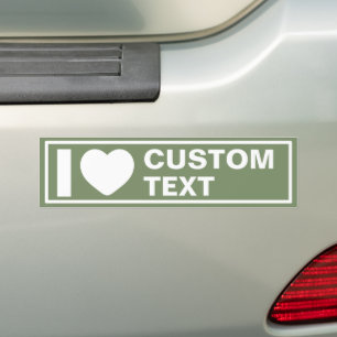 I Heart Custom Modern Bohemian Green Bumper Sticker