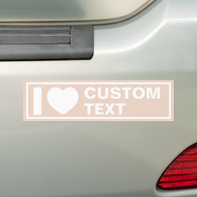 I Heart Custom Modern Minimalist Bumper Sticker (On Car)