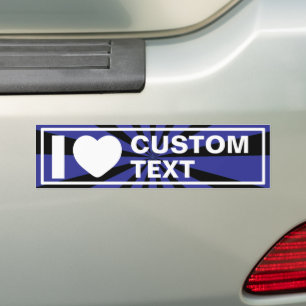 I Heart Custom Retro Bumper Sticker