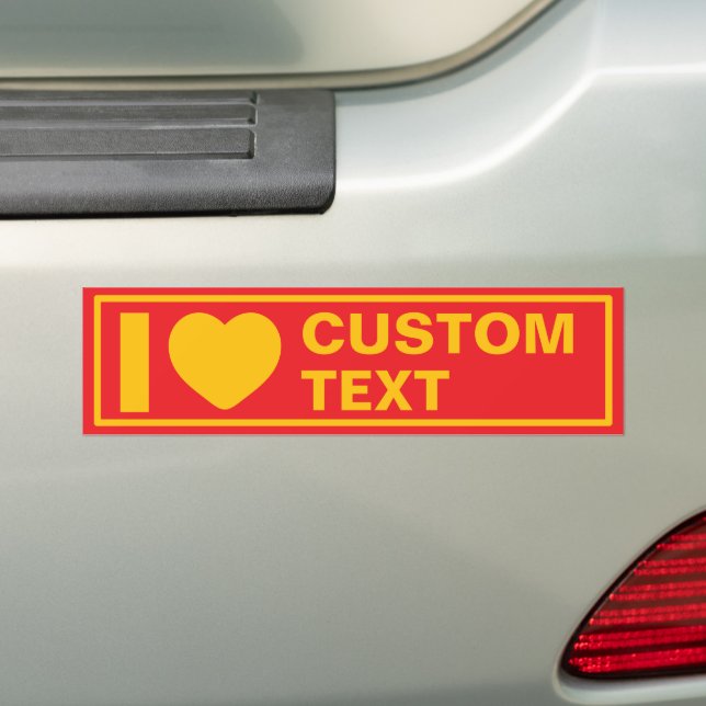 I Heart Custom Template Retro Bumper Sticker (On Car)