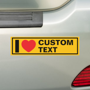 I Heart Custom Template Retro Bumper Sticker