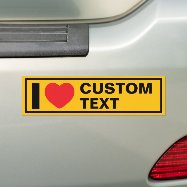 I Heart Custom Template Retro Bumper Sticker (On Car)