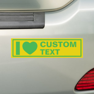 I Heart Custom Template Retro Bumper Sticker