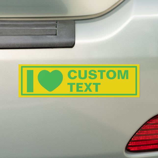 I Heart Custom Template Retro Bumper Sticker (On Car)