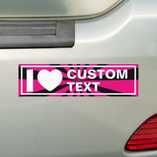 I Heart Custom Vintage Bumper Sticker