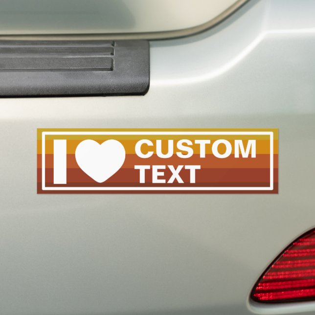 I Heart Custom Vintage Retro Bumper Sticker (On Car)