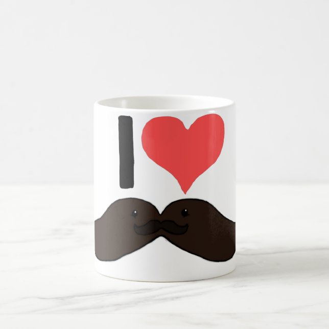 I heart Cute Moustache's Coffee Mug (Center)