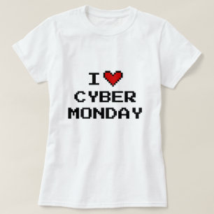 I heart cyber monday online shopping t shirt
