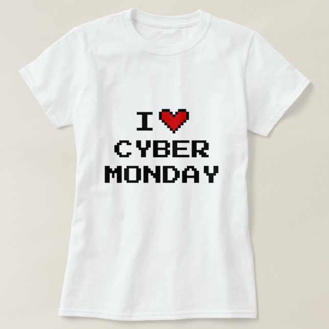 I heart cyber monday online shopping t shirt (Design Front)