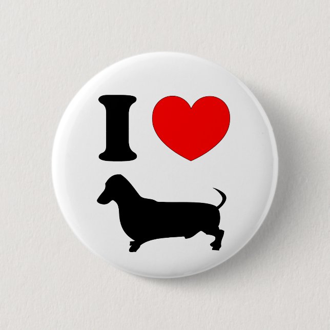 I Heart Dachshund 6 Cm Round Badge (Front)
