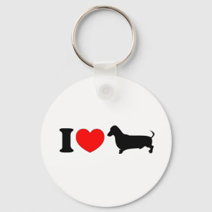 I Heart Dachshund - Landscape Key Ring