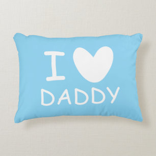 I heart daddy cute accent pillow for baby nursery