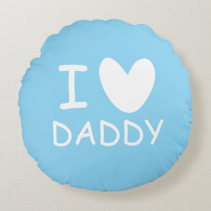 I heart daddy cute round pillow for baby nursery