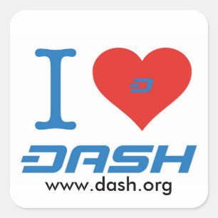 I Heart Dash Square Sticker