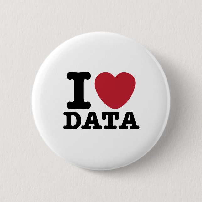 I Heart Data 6 Cm Round Badge (Front)