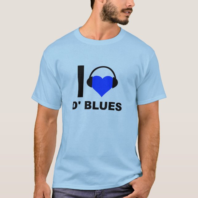 I Heart D'Blues Funny T-shirt (Front)