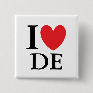 I Heart Delaware 15 Cm Square Badge