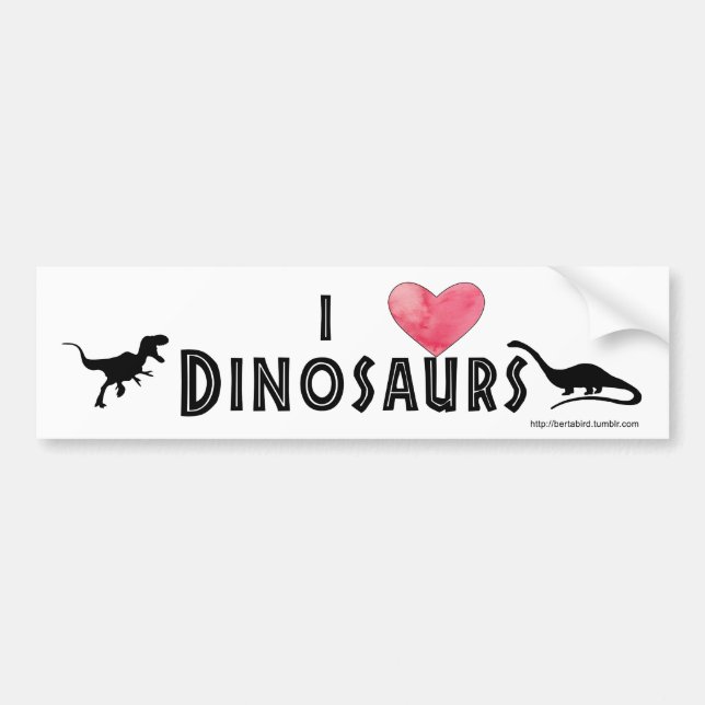 I heart Dinosaurs bumper sticker (Front)