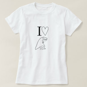 I Heart Dinosaurs Cute Minimalist T-Rex T-Shirt