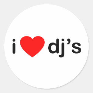 I Heart DJs Classic Round Sticker