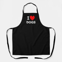 I heart dogs black apron for pet grooming salon