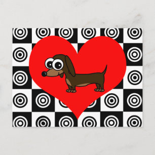 I Heart Dogs - Black ,Red, White Postcard