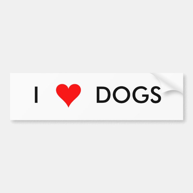 I heart dogs bumper sticker (Front)