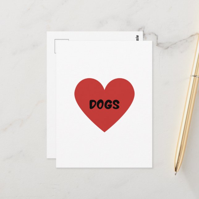 I Heart Dogs Card (Front/Back In Situ)