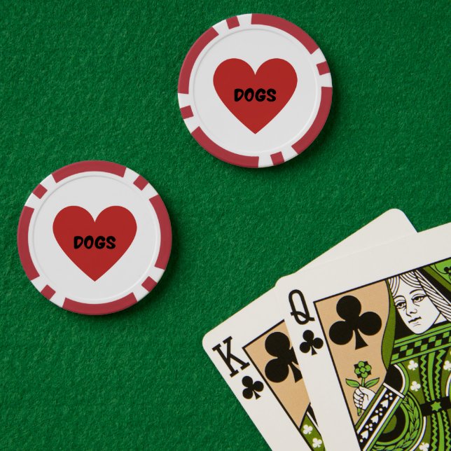 I Heart Dogs Card Poker Chips (Poker Table (Double))