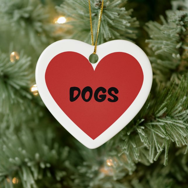 I Heart Dogs Ceramic Tree Decoration (Tree)