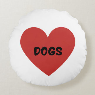 I Heart Dogs Round Cushion