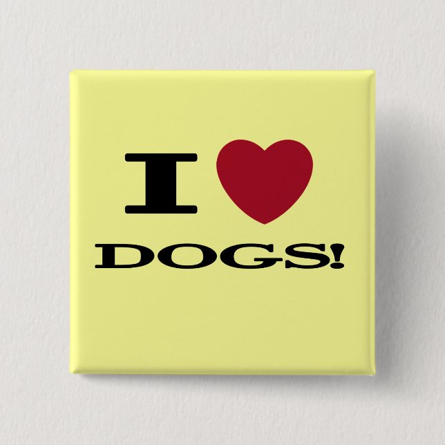 I Heart Dogs Tshirts and Gifts 15 Cm Square Badge (Front)