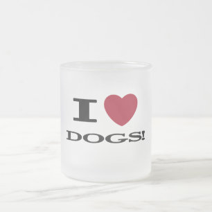 I Heart Dogs Tshirts and Gifts Frosted Glass Coffee Mug