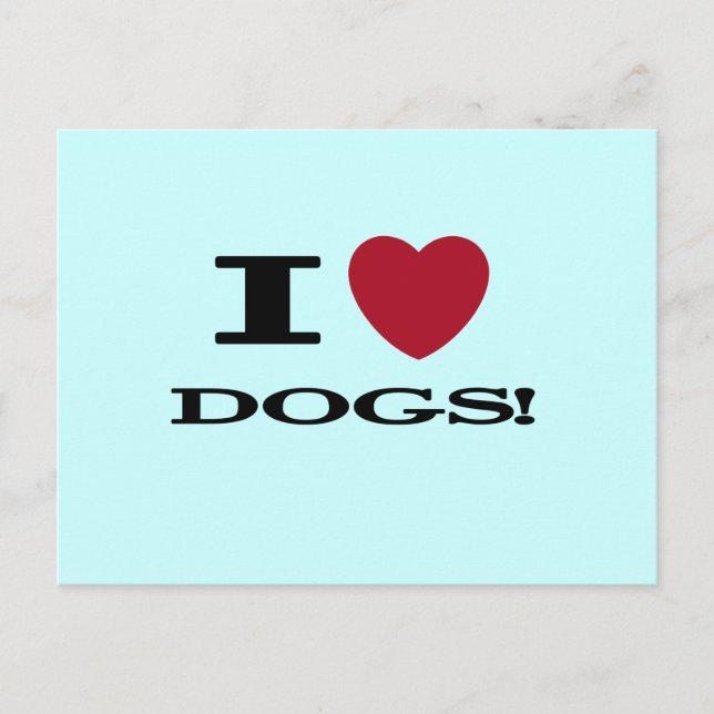I Heart Dogs Tshirts and Gifts Postcard (Front)