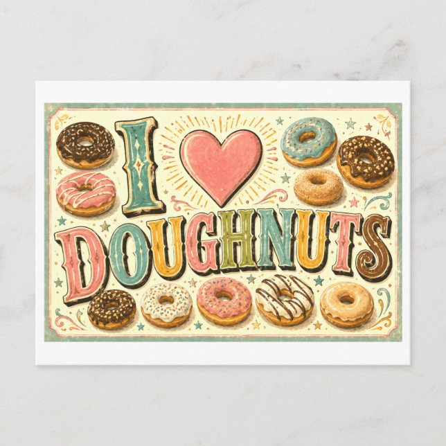 "I [Heart] Doughnuts" Postcard (Front)