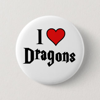 I heart dragons 6 cm round badge