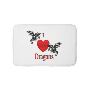 I Heart Dragons Bath Mat