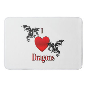 I Heart Dragons Bath Mat