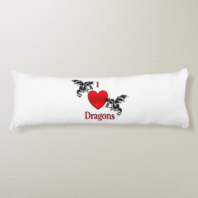 I Heart Dragons Body Cushion (Front)