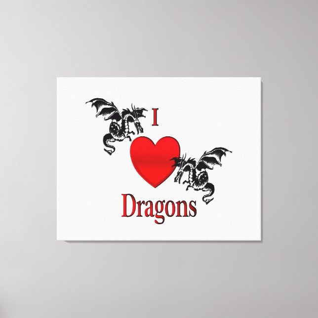 I Heart Dragons Canvas Print (Front)