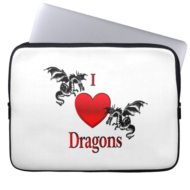 I Heart Dragons Laptop Sleeve (Front)