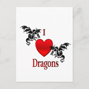 I Heart Dragons Postcard