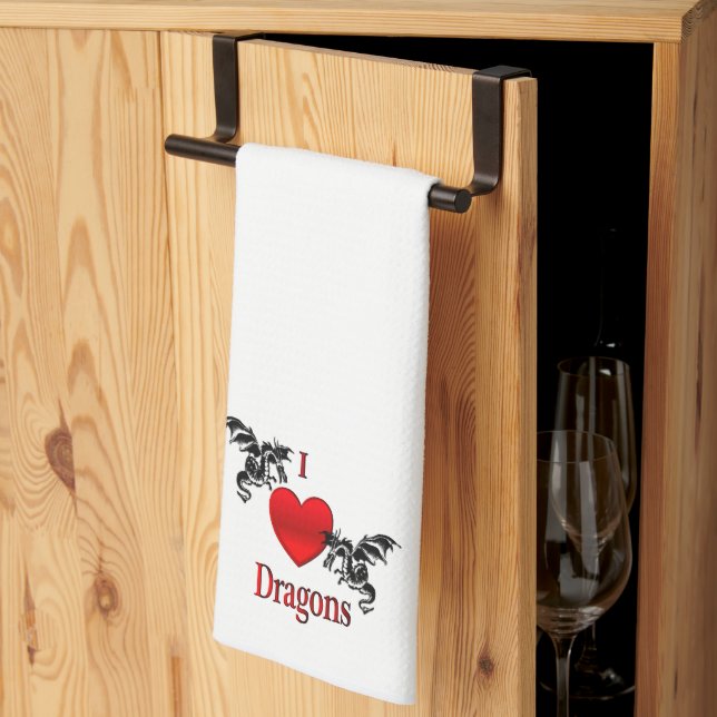 I Heart Dragons Tea Towel (Thirds Fold)