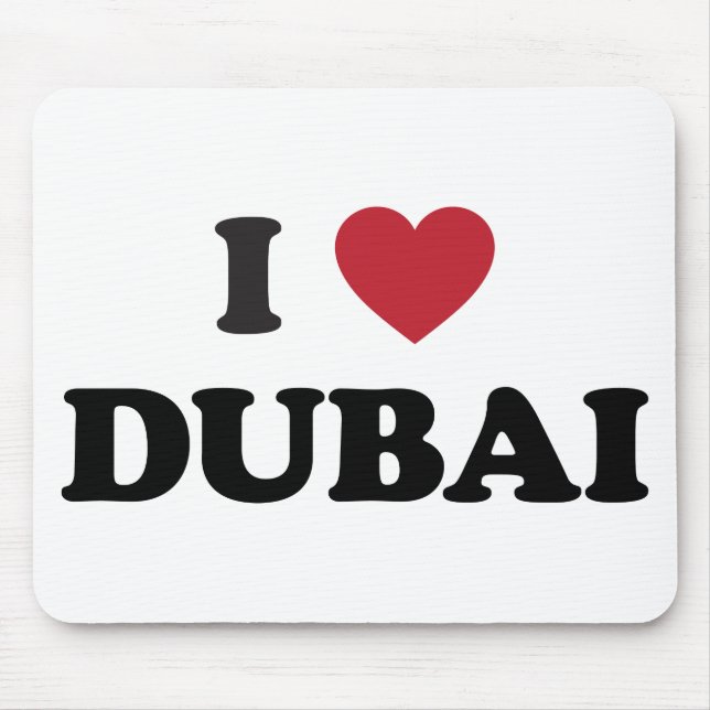 I Heart Dubai United Arab Emirates Mouse Mat (Front)