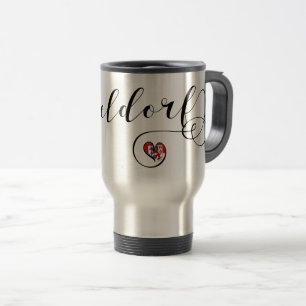 I Heart Düsseldorf, Flag, Germany Travel Mug
