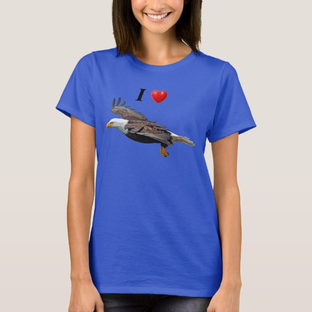 I Heart Eagles Flying Bald Eagle Shirt (Front)