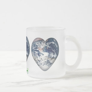 I Heart Earth (I ♥ Earth) Frosted Glass Coffee Mug