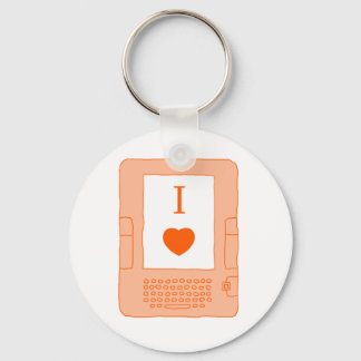 i heart ebooks (orange) key ring