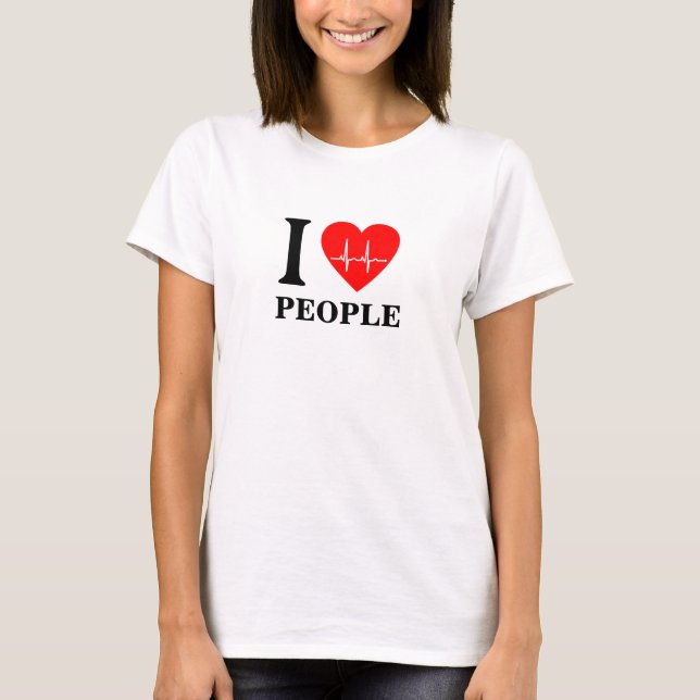 I heart ekg I love people T-shirt (Front)